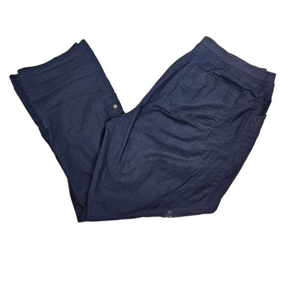 Chico's Navy Y2K Convertible Cargo Pants Size 12 Women's Chico's Size 2 P24 - Picture 1 of 10